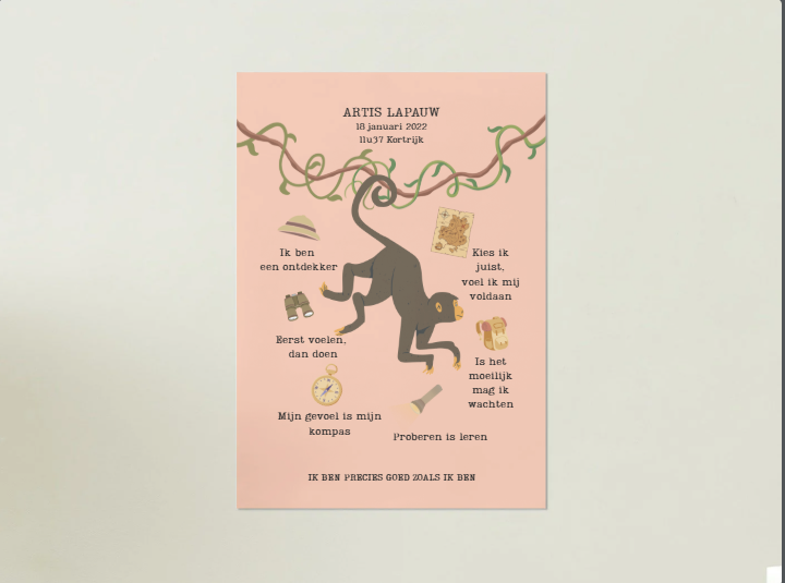 Gepersonaliseerde kinderposter (A2) ZONDER kader