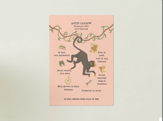 Gepersonaliseerde kinderposter (A2) ZONDER kader