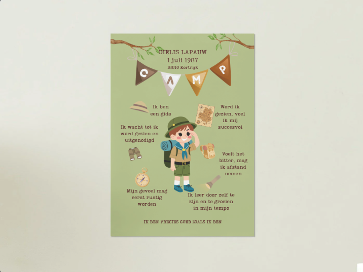 Gepersonaliseerde kinderposter (A2) ZONDER kader