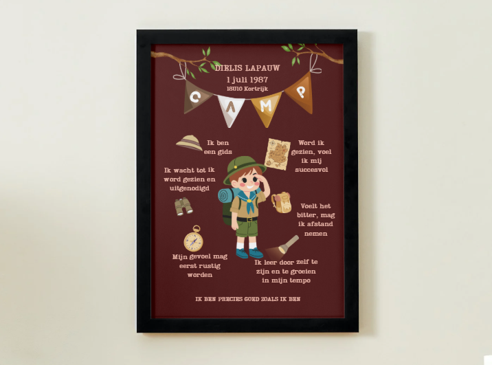 Gepersonaliseerde kinderposter (A2) MET kader