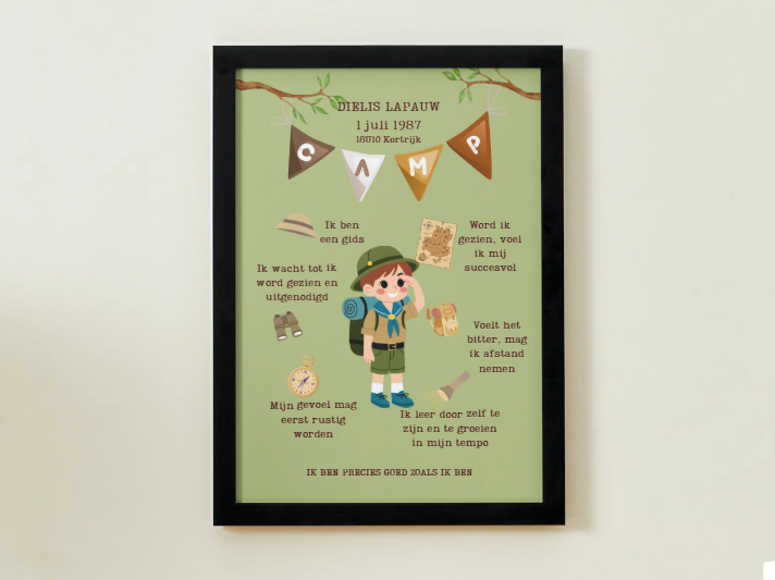 Gepersonaliseerde kinderposter (A2) MET kader