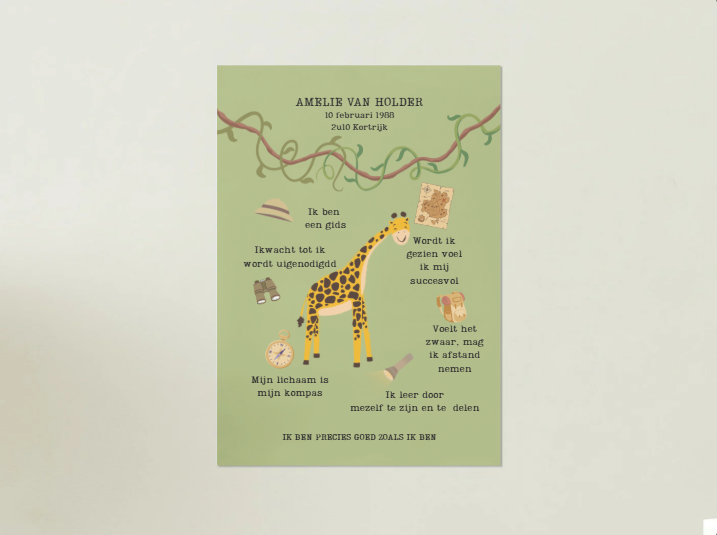 Gepersonaliseerde kinderposter (A2) ZONDER kader