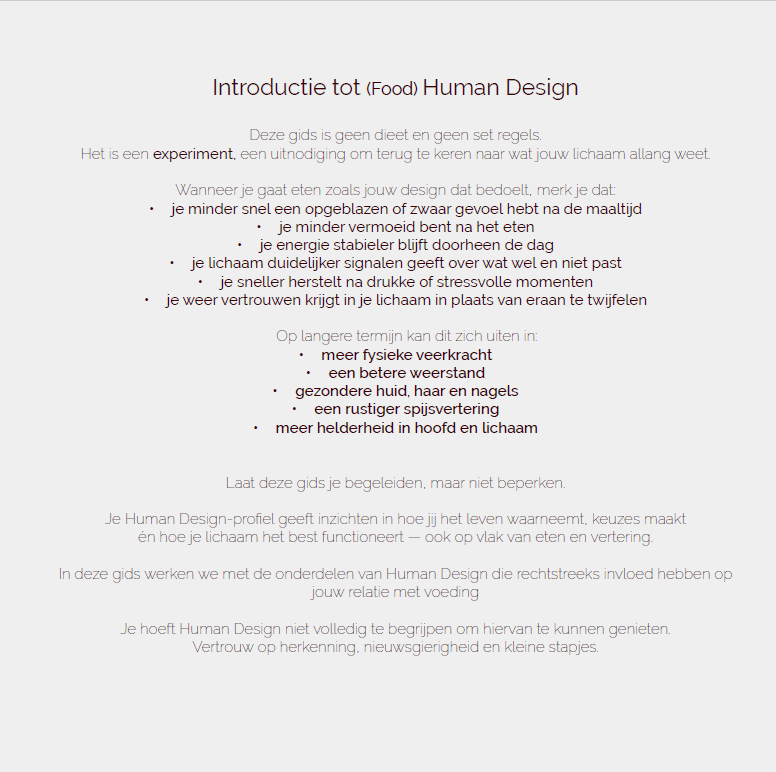Voedingsgids — Eten volgens je Human Design