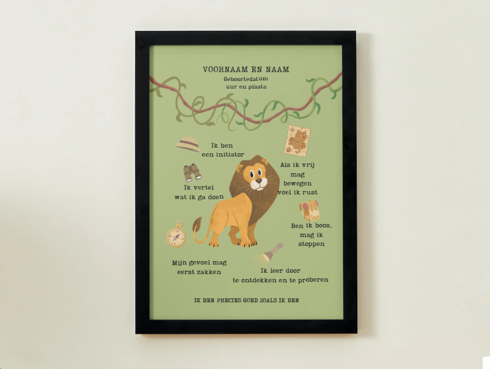 Gepersonaliseerde kinderposter (A2) MET kader