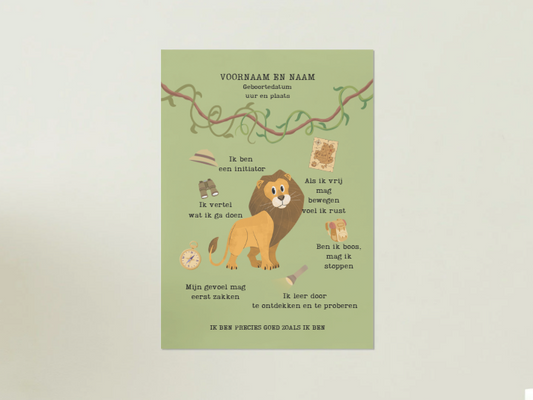 Gepersonaliseerde kinderposter (A2) ZONDER kader