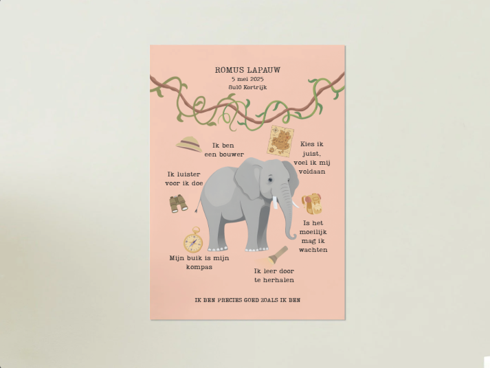 Gepersonaliseerde kinderposter (A2) ZONDER kader