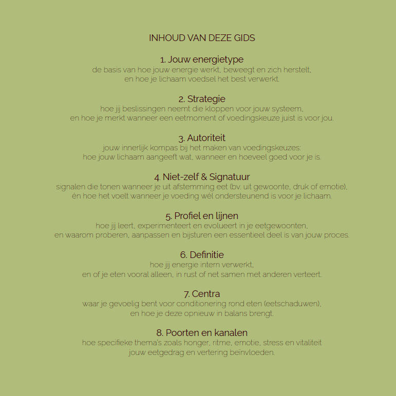 Voedingsgids — Eten volgens je Human Design