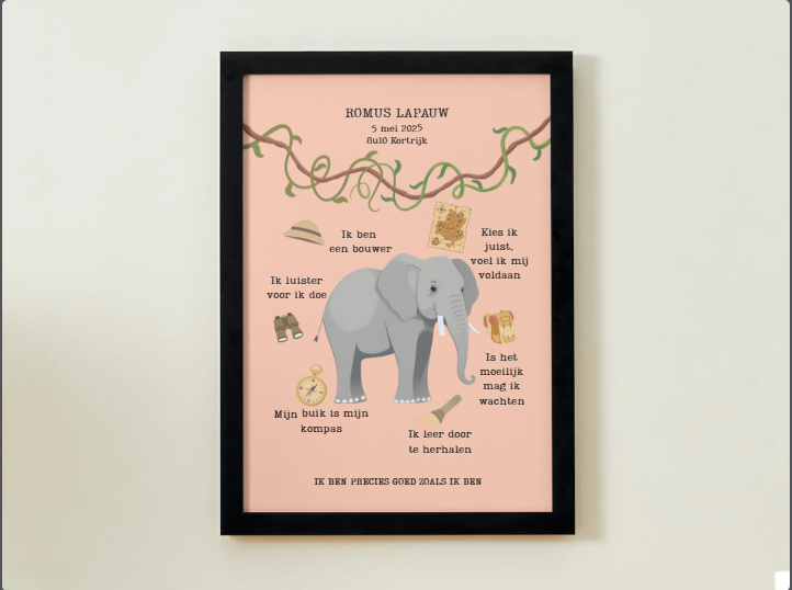 Gepersonaliseerde kinderposter (A2) MET kader